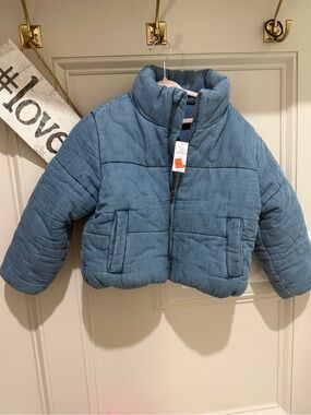 Brand new with tags GAP girls blue puffer coat  small